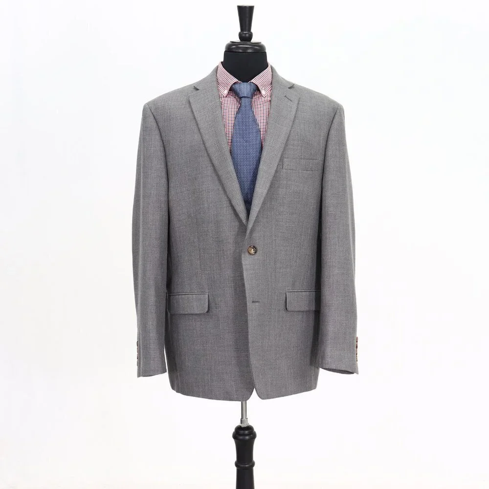 Ralph Lauren 46L Gray Solid 2-Button Sport Coat Blazer Jacket G636